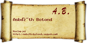Asbóth Botond névjegykártya
