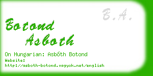 botond asboth business card